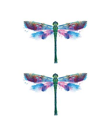 Dragonfly Temporary Tattoo Sticker Set - Watercolor Waterproof Body Art for Women, Girls, and Kids - Pack of 12 - Buy Online on GoSupps.com