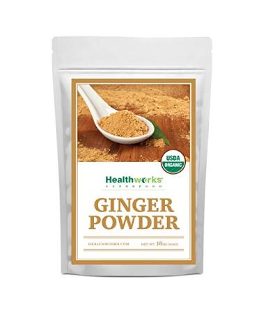 Healthworks Ginger Powder (16 Ounces / 1 Pound) | Ground | Raw | All-Natural & Certified Organic | Keto, Vegan | Great with Coffee, Tea & Juices | Superfood/Spice 16 Ounce (Pack of 1)