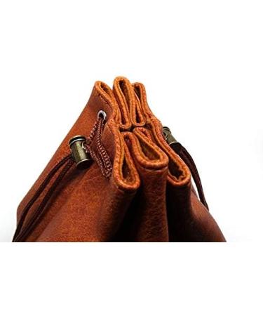 Raven Design Brown Leather Dice Bag - Large Lite Bag for 400 Polyhedral Dice - Stands Up, Faux Leather Exterior - Buy Online on GoSupps.com