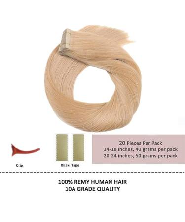 Hotlulana #18 Tape In Extensions - 16 Inch Real Human Hair 40g 20PCs - 100% Natural Invisible Tape Extensions for Instant Volume - Buy Online on GoSupps.com