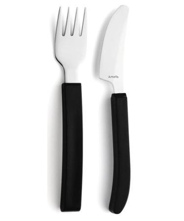 Fabacare senior cutlery knife fork set for right-hand or left-handed people ergonomic eating set special cutlery arthritis cutlery especially for limited hand motor skills knife straight
