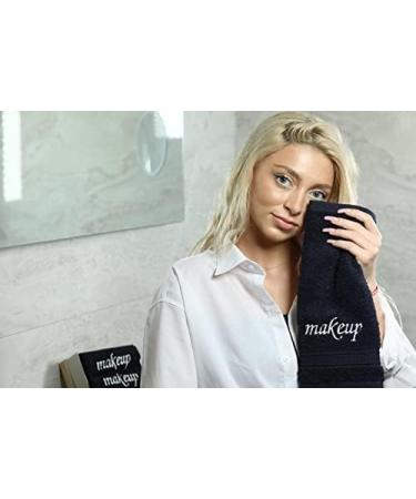 La Hammam 4 Pack Turkish Cotton Makeup Removal Towels & Washcloths - Super Soft & Highly Absorbent | Luxury Reusable Face Cloths for Facial & Skin Care - Black - Buy Online on GoSupps.com