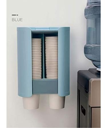 Wall Mounted Cup Holder Home Automatic Cup Dropper Disposable Paper Cup Coffee Cup Dispenser (Blue) (Blue 3) - Buy Online on GoSupps.com