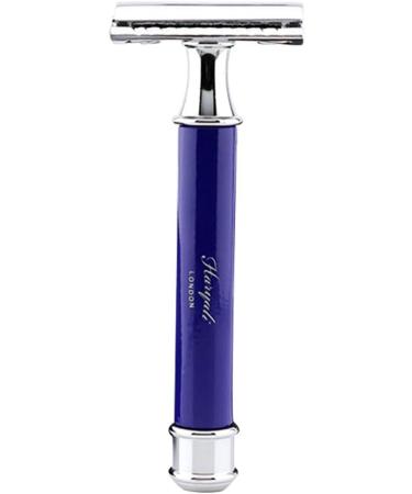 Haryali London Men's Double Edge Safety Razor with Blue Handle - Premium Beard & Moustache Grooming Tool for Smooth Shaving - Buy Online on GoSupps.com