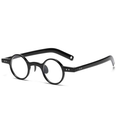 Dibako reading glasses round mini glasses fashion black reading glasses unisex lightweight readers anti-blue light Reading devices women men reading glasses (size: +1.50)