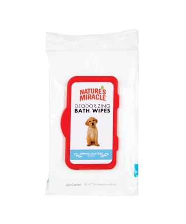 Nature's Miracle Deodorizing Bath Wipes for Dogs 100-Count Spring Waters