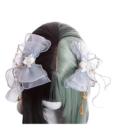 L-email Green & Black Lolita Wig | Long Straight Gothic Cosplay Wig | Heat Resistant Synthetic Hair for Halloween - Buy Online on GoSupps.com