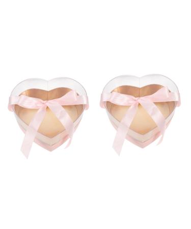 NUOBESTY 2 Pcs Flower Box Jewelery Organizer Bridal Floral Ribbon Pink Cloth Container Preserved Flower