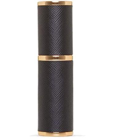 The Essential Atomizer Co. Saffiano Black Leather Perfume Refillable Travel Atomiser - Boxed (Black with Gold Metal Original) - Buy Online on GoSupps.com