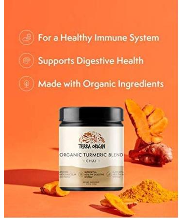 Buy Terra Origin Organic Turmeric Blend Chai - 6.35 oz (180 g) | Premium Herbal Tea - Buy Online on GoSupps.com