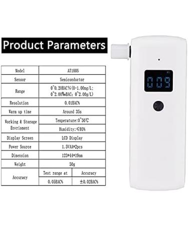 AirRadio AT188s Portable Breathalyzer with LCD Display - Fast Alcohol Tester with 10 Mouthpieces for Accurate Results - Buy Online on GoSupps.com