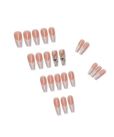 Press on Nails 3 Sets Butterfly Diamond Artificail Nails French Nail Stickers Press-on Decorated Nails for Women Girls (Color : Butterfly Fluttering) (Color : Butterfly Fluttering) (Butterfly Flutte