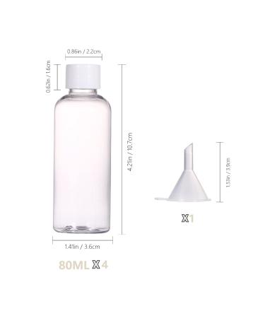 Buy 80ml Travel Bottles - 4 Pack Refillable Plastic Containers for Toiletries Soap Shampoo & Conditioner - Buy Online on GoSupps.com