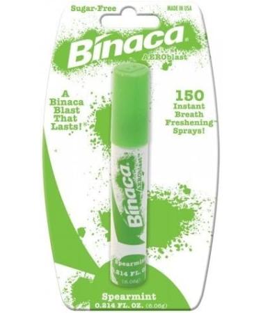 Binaca Sugar-Free Aeroblast 150 Breath Spray Spearmint 0.2 oz - Pack of 12 - Buy Online on GoSupps.com