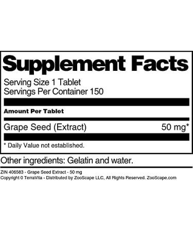 Grape Seed Extract - 50 mg (150 Tablets ZIN: 406583) - 2 Pack - Buy Online on GoSupps.com