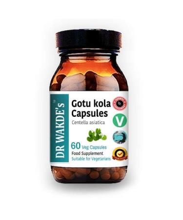DR WAKDE'S Gotu kola Capsules (Mandukparni Centella asciatia 60 Veg Caps Plant-Based Supplement Ayurvedic Herb All Natural Vegan)