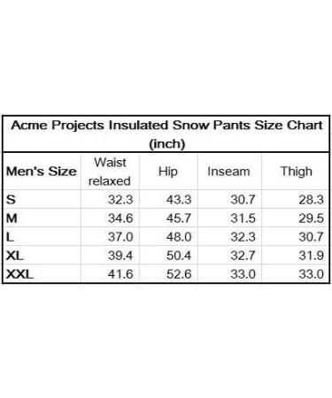 Acme Projects Insulated Snow Pants | Waterproof & Breathable | Zipper Pockets | Taped Seams | 10000mm/3000gm | Large Padded Black - Buy Online on GoSupps.com