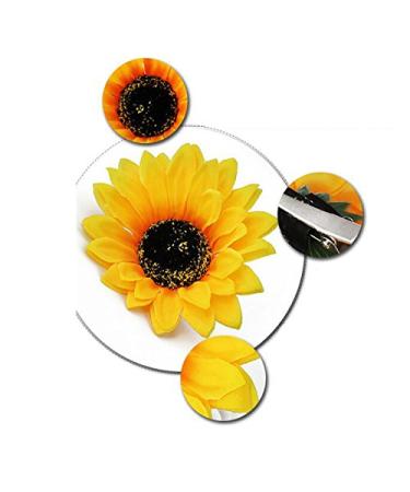 6 Pack Sunflower Hair Clips - Stylish Hair Accessories for Weddings Parties & Beach Getaways - Buy Online on GoSupps.com