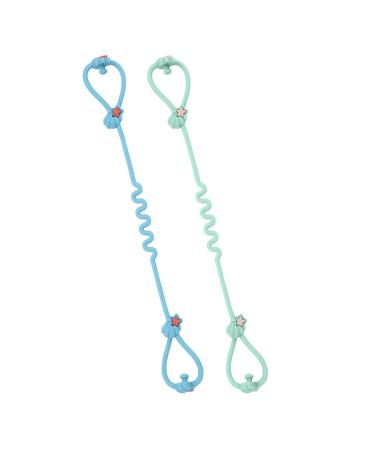 Vicloon Silicone Toy Clip 2Pcs Toy Safety Straps Food Grade Silicone Pacifier Clips Sippy Cup Strap Adjustable Stroller Pacifier Strap Hanging Toys Baby Toy Anti Drop Chain Blue/Green - Buy Online on GoSupps.com