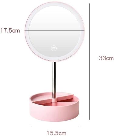 Beifenl Portable LED USB Recharge Storage Base Beauty Desktop Make Up Mirror (Creamy White) - Buy Online on GoSupps.com