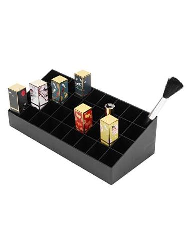 Socobeta lipstift rack container lipstick exhibition stand 36 grid make-up storage box make-up tools organizer lipstick for desktop (black)