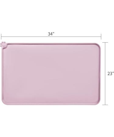 Audwud Silicone Waterproof Pet Feeding Mat | Anti-Slip Dog & Cat Bowl Mat 87x58 cm | Peach Pink - Perfect for International Shipping - Buy Online on GoSupps.com