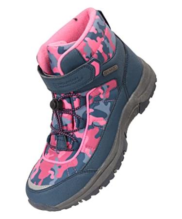 Mountain Warehouse Camo Waterproof Kids Boots - Casual Walking Boots 6 Big Kid Navy