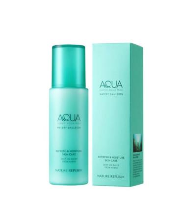 Nature Republic Super Aqua Max Watery Emulson_Hydrating Deep sea water daily Moisturizer & Glow Lightweight Long Lasting lotion cream for Face korean beauty facial skin care 130ml / 4.39 fl.oz