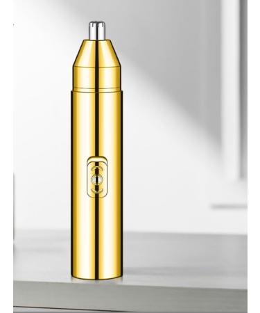 Ear and Nose Hair Trimmer USB Rechargeable Professional Painless Eyebrow and Facial Nose Hair Trimmer IPX7 Waterproof Double-Edged Blade Easy to Clean (Nose Hair Device - Gold USB Charging)