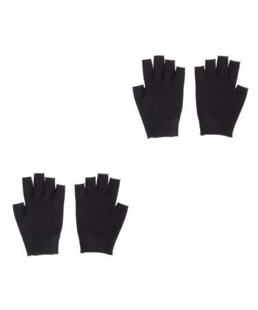 FRCOLOR 2 Pairs Black Gloves Mositurizing Fingerless Glove Spa Glove Whitening Glove Mositurizing Glove Gel Gloves Hydrating Glove Apparel Moisturizing