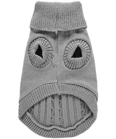 Warm Dog Sweater for Medium Dogs - Cute Knitted Pet Clothes Coat for Girls Boys - Grey - Buy Online on GoSupps.com