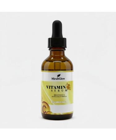 MirabGlow Vitamin C Serum for Face with Hyaluronic Acid Vitamin E & Ferulic Acid Anti-Aging Brightening Formula to Improve Dark Spots Fine Lines & Wrinkles Suitable for All Skin Types 2 fl oz