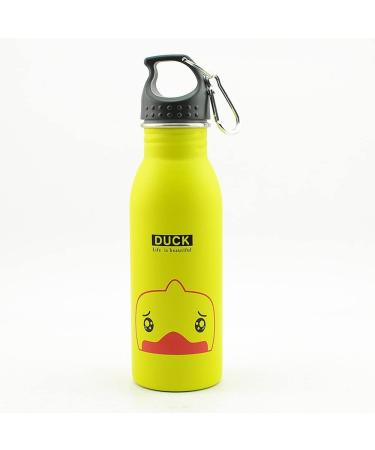 ANIMALS Water Bottle for Kids  Stainless Steel Water Bottles 17 oz.  Yellow - Duck (B-1)