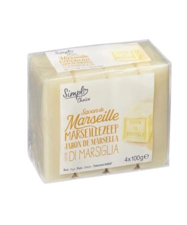 Lot de 4 savonnettes Marseille 100g - Visage et Corps - Fabriqu en france.