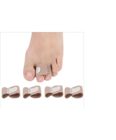 Broken Toe Wraps Fabric Splint Cushioned Bandages Finger Protectors Straightener Hammer Separators Toe Wraps Splints Spacer for Overlapping Toes Bunions Big Alignment (Beige 4 Pcs)