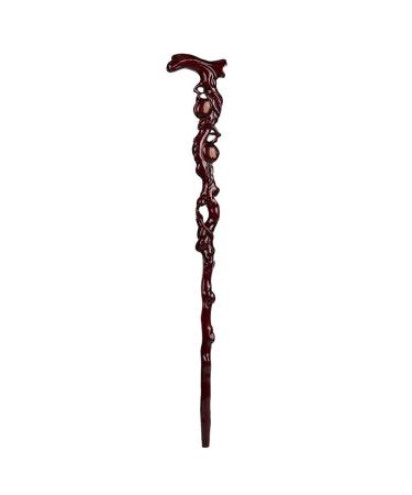Crutch Wooden Pear Wood Iron Pear Engravable Head Handle Walking Stick High-End Walking Suitable Gift for The Elderly 90cm crutch-11.19 Journey