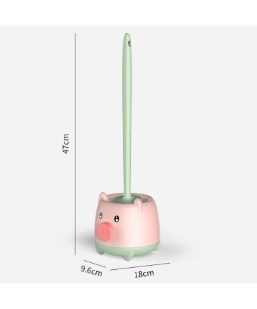 siyewio Compact Toilet Bowl Cleaning Brush Set Pink & Green Plastic Toilet Bowl Brush and Holder for Bathroom Deep Cleaning - Buy Online on GoSupps.com
