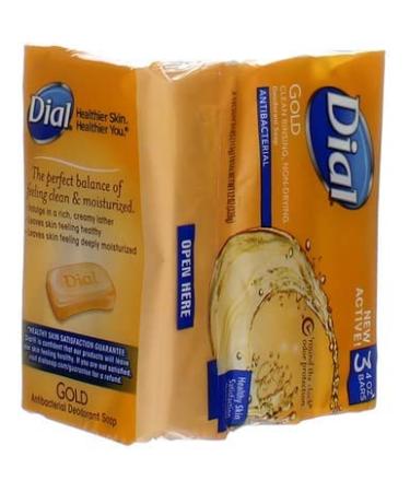 Dial Antibacterial Deodorant Soap Gold 4oz 3 Bars, Fresh Scent, 12 Count Value Pack - Buy Online on GoSupps.com