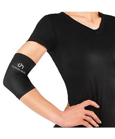 COPPER HEAL Elbow Compression Sleeve - Large (Pack of 1) - Support Stiff Muscles, Joints & Tendonitis - Guaranteed Recovery Brace with High Copper Content - Buy Online on GoSupps.com