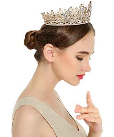 Sunolga Crown Women Girls Rhinestone Vintage Tiara for Wedding & Halloween - Gold - Buy Online on GoSupps.com