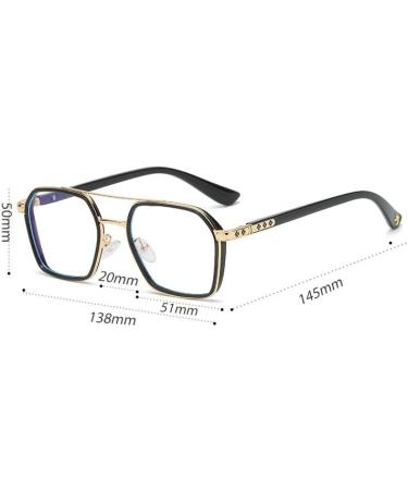 Stylish Computer Readers Eyeglasses for Men & Women - Anti-UV Flat Light Mirror +150 Black-Gold - Buy Online on GoSupps.com