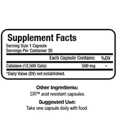 Catalase 12,500 Catu Dietary Supplement - Supports Liver Health, Skin, Hair, Blood & Cholesterol - 30 DR Caps - Buy Online on GoSupps.com
