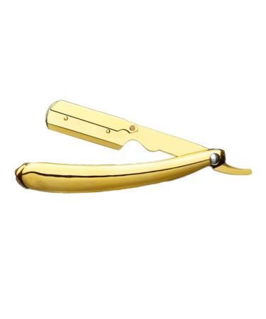 Frcolor engraved razor holder hand razor without bortschneider hairdresser shaving rapid razor barber razor man rustproof steel eyebrow trimmer folds 14.5x2.5cm golden