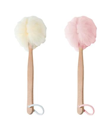 2nd bathing brush with long handle luffa back brush bathing sponges for showering shower sponge luffa scrubbing bath towel bath sponge brush luffa on a stick body tub baby wood