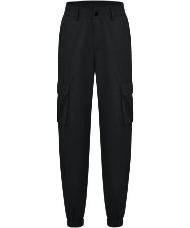 Women's Summer Hip Hop Baggy Sweatpants - High Waist Cargo Pants with Multiple Pockets | Black Joggers Trousers - Buy Online on GoSupps.com