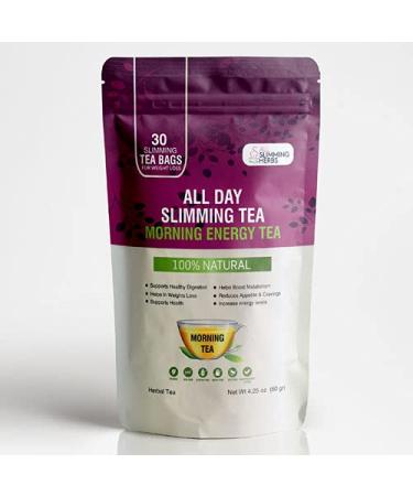 ALL SLIMMING HERBS All Day Slimming Tea For Daytime - 30 Days Supply - Boosts Metabolism & Skyrockets Energy Level