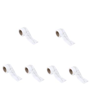 FOMIYES Eyebrow Measuring Sticker Eyebrow Microblading Ruler 6 rolls Stencils Scale Transparent Extensions Stick Peel Measuring Eyebrow Ruler Disposable Stencil Eyebrow Shape Kit 1 count (Pack of 1) Whitex6pcs