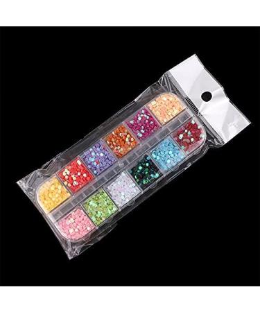 12 Colors Mixed Colorful Ultra-shine Ultra-thin Nail Patch Round Nail Sequins - Buy Online on GoSupps.com