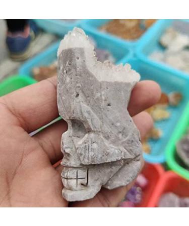 1pcs Clear Quartz Crystal Chyrsanthemum Cluster HandCarved Skull Specimen s - Buy Online on GoSupps.com