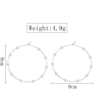 YRlilicc Large Hoops Super Huge Circle Pearls Earrings | Lightweight Fashion Jewelry for Women - Buy Online on GoSupps.com